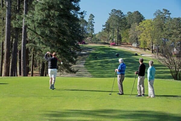 Senior men golfers on Fairway