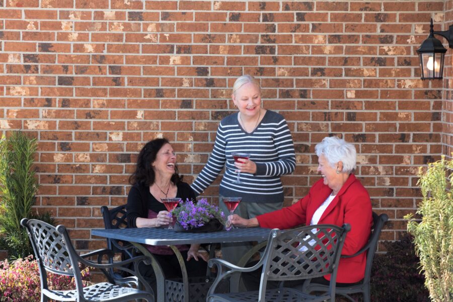 Senior women chatting